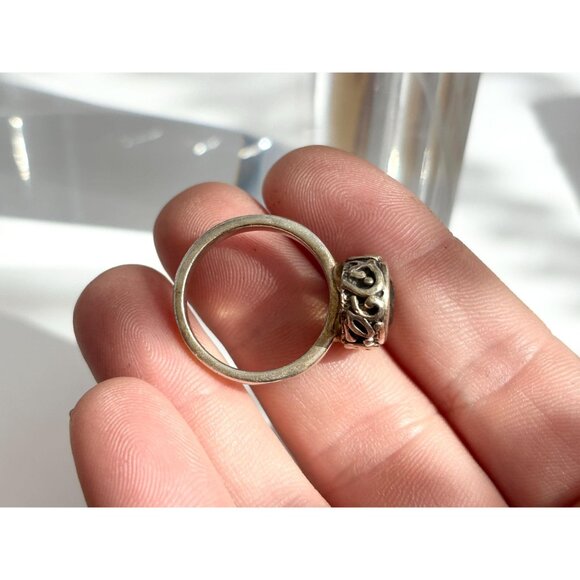 Smokey Quartz Abstract SW Style 925 Sterling Silver Vintage Ring - sz 7.25 - Picture 8 of 15